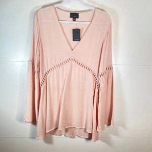 NWT! Lumiere Blush Pink Boho Blouse
